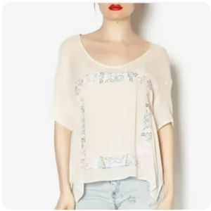 Chaser Sheer Top with Embroidery